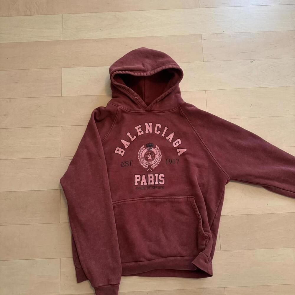 Balenciaga College 1917 Distressed Graphic Hoodie